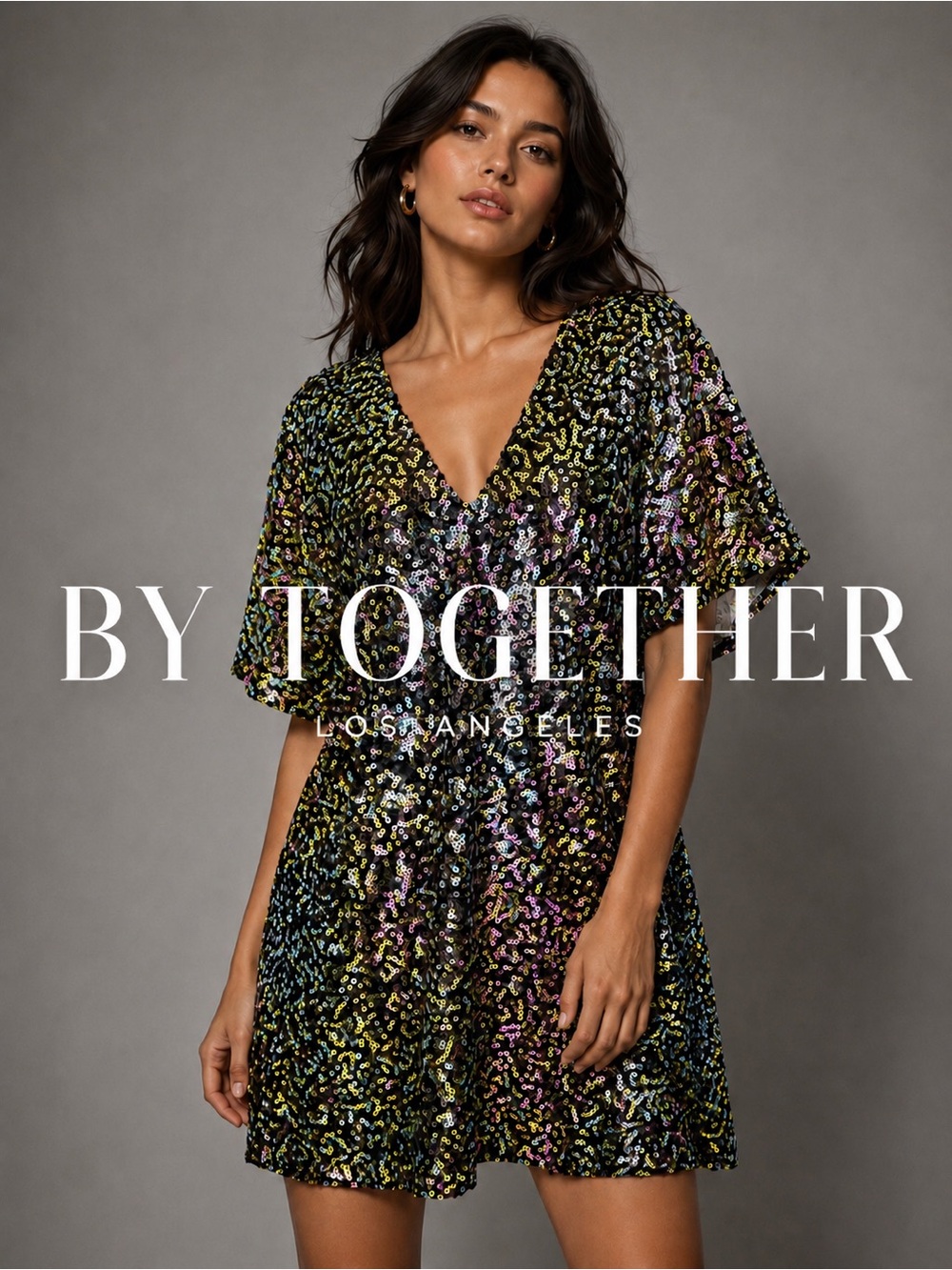 By Together Sequin Tunic Top S – Multicolor Party Blouse Sparkle Festival